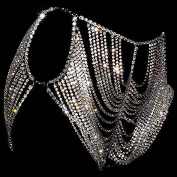 Multi-Layer Rhinestone Hip Chain Underwear Women Beach Jewelry Body Chain Skirt - Picture 2 of 6